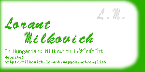 lorant milkovich business card